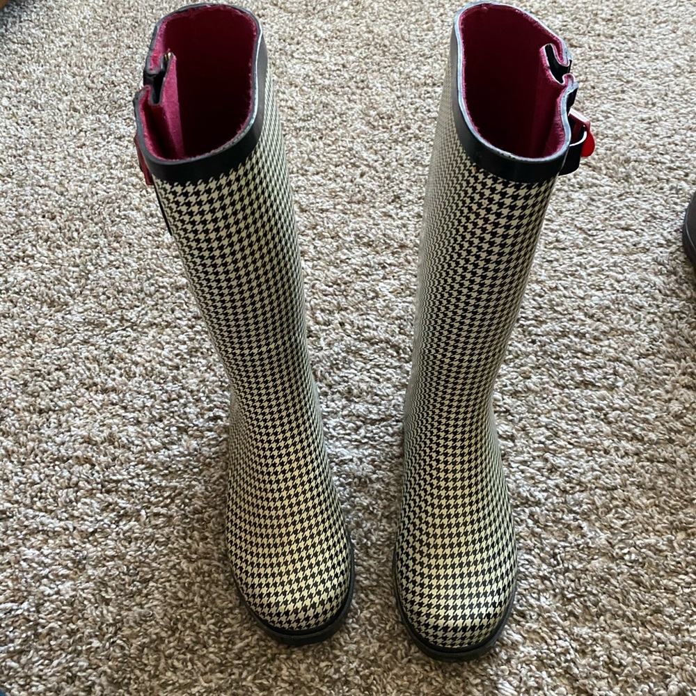 Worn rain boots